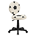 Flash Furniture Vinyl Low-Back Task Chair, Soccer, Black/White 1 thumbnail image