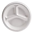 Genpak 3-Compartment Foam Dinnerware Plates, 8 7/8", White, 125 Plates Per Pack, Case Of 4 Packs 1 thumbnail image