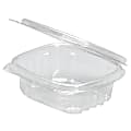Genpak® Plastic Hinged-Lid Deli Containers, 16 Oz, Clear, 100 Containers Per Bag, Pack Of 2 Bags 1 thumbnail image