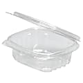 Genpak® Plastic Hinged-Lid Deli Containers, 24 Oz, Clear, 100 Containers Per Bag, Pack Of 2 Bags