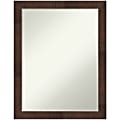 Amanti Art Narrow Non-Beveled Rectangle Framed Bathroom Wall Mirror, 27-1/4” x 21-1/4”, Wildwood Brown