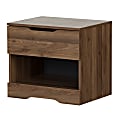 South Shore Holland 1-Drawer Nightstand, 19-3/4"H x 22-1/4"W x 17"D, Natural Walnut 1 thumbnail image