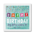 Custom Full-Color Printed Beverage Napkins, 4-3/4" x 4-3/4", Happy Birthday Banner, Box Of 100 Napkins