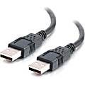 C2G 6.6ft USB Cable - USB A to USB A Cable - USB 2.0 - Black - M/M - Type A Male USB - Type A Male USB - 6.56ft - Black