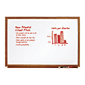 FORAY™ Non-Magnetic Melamine Dry-Erase Whiteboard, 48" x 36", Wood Frame With Oak Finish