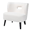 Baxton Studio Naara Modern Boucle And Wood Accent Chair, 30-3/4”H x 30-5/16”W x 29-1/2”D, Ivory/Black
