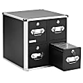 Vaultz® 4-Drawer CD Cabinet, 15 1/2"H x 14 1/2"W x 15 1/2"D, Black