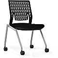 Mayline® Thesis Flex Back Stackable Armless Chairs, Black/Gray, Set Of 2