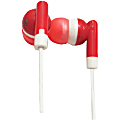IQ Sound Digital Stereo Earphones - Stereo - Red - Wired - 20 Hz 20 kHz - Earbud - Binaural - In-ear - 3.50 ft Cable