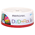 Memorex® DVD+R Double Layer Recordable Media Spindle, 8.5GB/240 Minutes, Pack Of 25