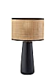 Adesso® Sheffield Table Lamp, 22-1/4"H, Rattan Shade/Black Base 1 thumbnail image