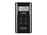 Sangean DT180BLK Portable Pocket AM/FM Digital Clock Radio, 3-11/16”H x 3/4”W x 1-15/16”D, Black