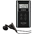 Sangean DT180BLK Portable Pocket AM/FM Digital Clock Radio, 3-11/16”H x 3/4”W x 1-15/16”D, Black 1 thumbnail image
