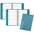 AT-A-GLANCE® Contemporary Weekly/Monthly Planner, 4 7/8" x 8", 30% Recycled, Teal, January to December 2018 (70108X42-18)