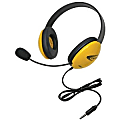 Califone Stereo Yellow Headphone With To Go 3.5Mm Plug - Stereo - Mini-phone (3.5mm) - Wired - 32 Ohm - 20 Hz to 20 kHz - Over-the-head - Binaural - Supra-aural - 5.50 ft Cable - Electret, Noise Reduction Microphone - Yellow 1 thumbnail image