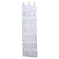 Honey Can Do 24-Pocket Over-the-Door Shoe Organizer, 64-1/8"H x 18-1/2"W x 1/2"D, White