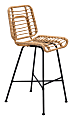 Zuo Modern Murcia Bar Stool Set, Natural, Set Of 2 Stools 1 thumbnail image