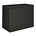 HON® 800 36"W x 19-1/4"D Lateral 2-Drawer File Cabinet With Lock, Charcoal 1 thumbnail image