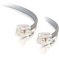 C2G 7ft Straight Modular Cable - 6P4C - RJ-11 Male Network - RJ-11 Male Network - 7ft - Silver 1 thumbnail image