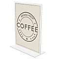 Deflecto® Anti-Glare Double Sided Sign Holder, Portrait, 11 3/16"H x 8 1/2"W x 3 3/4"D, Clear 1 thumbnail image