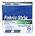 Green Guard Metal Detecable Fabric Strip Bandages, 7/8" x 3", Blue, Box Of 50