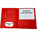 Sparco Leatherette Portfolio, 8-1/2" x 11", 2 Pocket, Red, Box of 25 1 thumbnail image