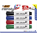 BIC® Intensity Low-Odor Dry-Erase Markers, Chisel Tip, Assorted Colors, Pack Of 4 Markers
