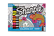 Sharpie® Aquatic Coloring Kit Markers, Ultra Fine Point/Fine Point, Black Barrel, Assorted Ink Colors 1 thumbnail image