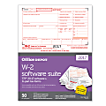 Office Depot® Brand W-2 Laser/Inkjet Tax Forms With Software For 2017 Tax Year, 2-Up, 6-Part, 8 1/2" x 11", Pack Of 50