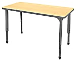 Marco Group™ Apex™ Series Rectangle Adjustable Table, 30"H x 48"W x 24"D, Maple/Gray