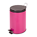 Honey-Can-Do Steel Step Trash Can, 3.2 Gallons, Magenta