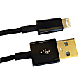 Professional Cable Sync/Charge Lightning/USB Data Transfer Cable - 6 ft Lightning/USB Data Transfer Cable - First End: USB - Second End: Lightning - MFI - Black 1 thumbnail image