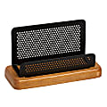 Rolodex® Distinctions™ Punched Metal And Wood Business Card Holder, Black/Cherry 1 thumbnail image