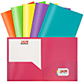 JAM Paper® POP Plastic 2-Pocket School Folders, 9-1/2" x 11-1/2", Assorted Fashion, Pack Of 6 Folders 1 thumbnail image