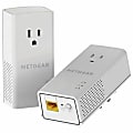 NETGEAR Powerline 1200 + Extra Outlet, PLP1200 - 2 - 1 x Network (RJ-45) - 1200 Mbit/s Powerline - 5382 Sq. ft. Area Coverage - HomePlug AV2 - Gigabit Ethernet