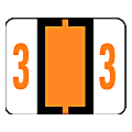 Smead® BCCRN Bar-Style Permanent Numerical Labels, 3, Dark Orange, Roll Of 500