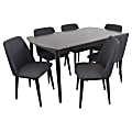 Lumisource Tintori Table Set, 6 Chairs, Black