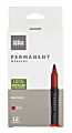 Office Depot® Brand Permanent Markers, Fine Point, 100% Recycled Plastic Barrel, Red Ink, Pack Of 12