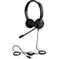 Jabra EVOLVE 20 Headset - Stereo - USB Type C - Wired - 32 Ohm - 150 Hz - 7 kHz - Over-the-head - Binaural - Supra-aural - 3.12 ft Cable - Noise Cancelling Microphone - Black