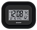 Sharp® Atomic Clock, 9 5/8"H x 9 13/16"D x 1 7/16"D, Black 1 thumbnail image