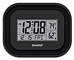 Sharp® Atomic Clock, 9 5/8"H x 9 13/16"D x 1 7/16"D, Black