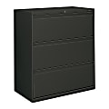 HON® 800 36"W x 19-1/4"D Lateral 3-Drawer File Cabinet With Lock, Charcoal 1 thumbnail image