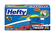 Hefty® OneZip Storage Bags, 1 Quart, 7" x 8", Clear, Box Of 35
