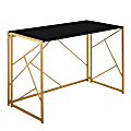 LumiSource Folia 45"W Desk, Black/Gold