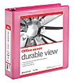 Office Depot® Brand View 3-Ring Binder, 2" Round Rings, 98% Recycled, Dark Pink
