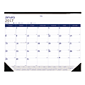 Blueline® DuraGlobe™ Monthly Desk Pad Calendar, FSC Certified, 100% Recycled, 22" x 17", January-December 2017