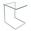 Lumisource Zenn Square End Table, Clear/Chrome