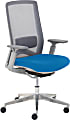 True Commercial Melbourne Mesh/Fabric Mid-Back Chair, Blue/Off-White 1 thumbnail image