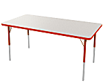 Marco Group 30" x 60" Activity Table, Rectangular, 21 - 30"H, Gray Glace/Red 1 thumbnail image