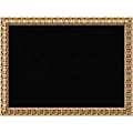 Amanti Art Florentine Non-Magnetic Cork Bulletin Board, 31" x 23", Black, Gold Wood Frame